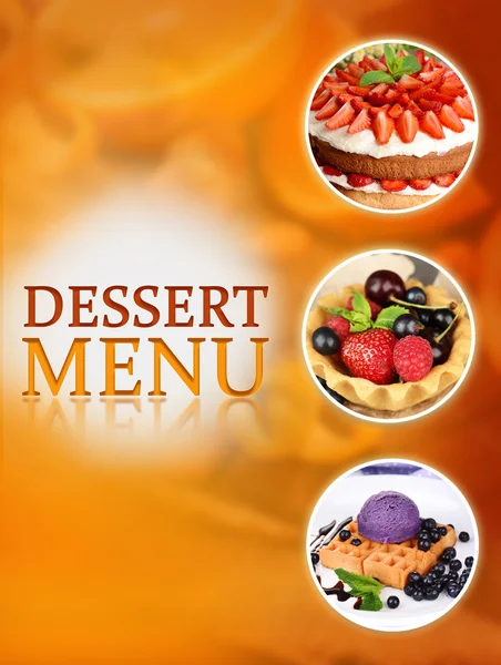 Delizioso menu dessert — Foto Stock