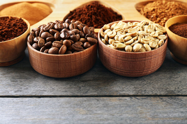 Various of coffee in small dishes