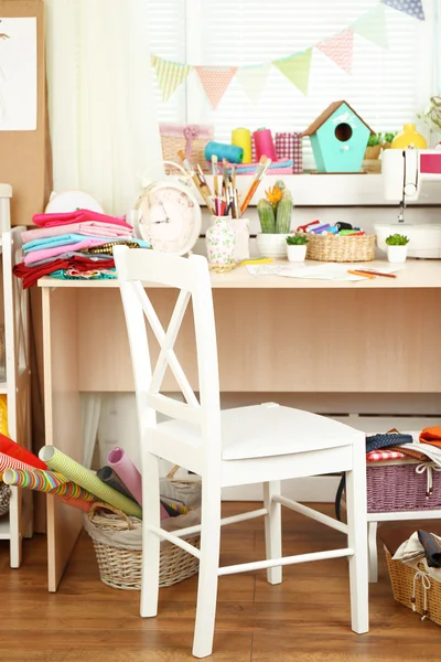 Beautiful comfortable seamstress workplace — Stock Photo, Image