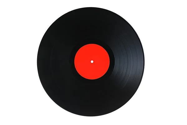 Svart vinyl record isolerad på vit — Stockfoto