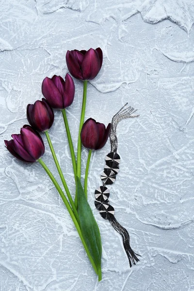 Beautiful violet tulips — Stock Photo, Image