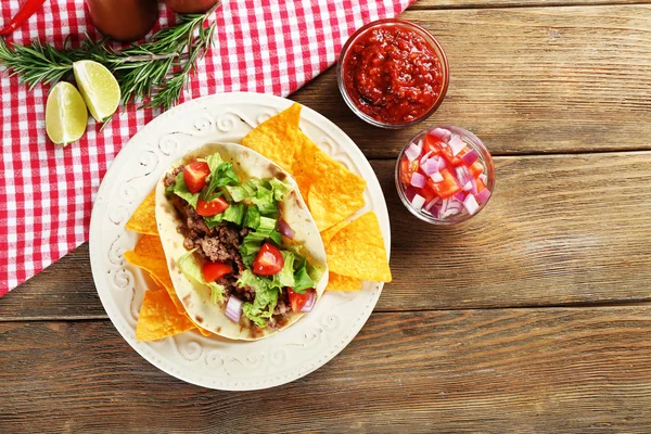 Mexicaans eten taco — Stockfoto