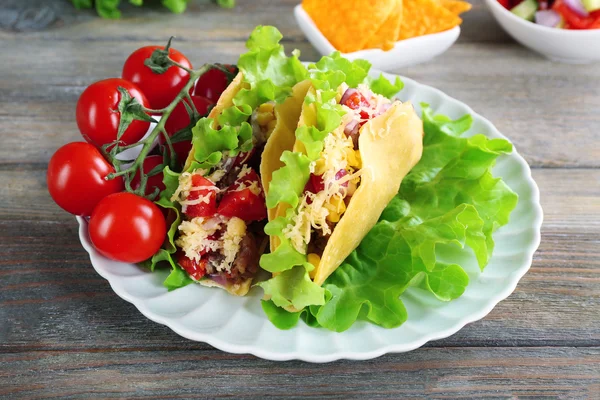 Tasty taco with vegetables — Stock Photo, Image