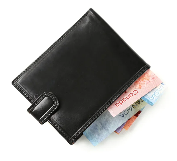 Чоловічий гаманець з канадських доларів — стокове фото