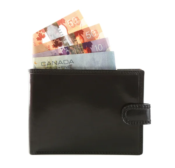Male wallet with Canadian dollars — Stock Photo, Image