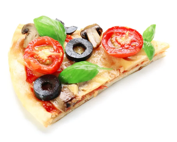 Fatia de pizza saborosa com legumes — Fotografia de Stock