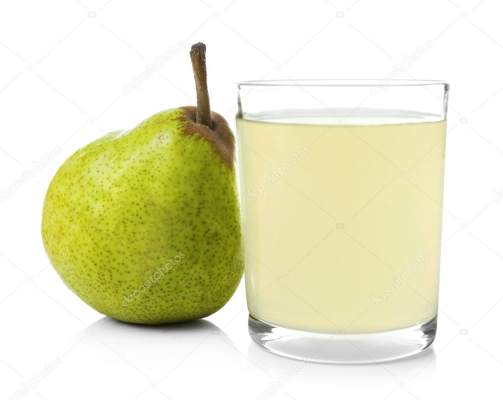 Pear juice with fresh fruit