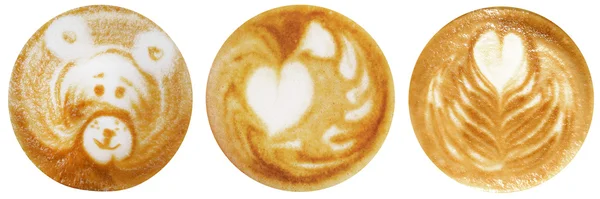 Kaffe latte art collage — Stockfoto