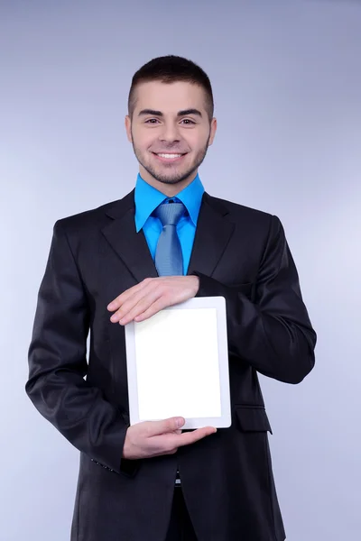 Man holding tablet — Stock Photo, Image