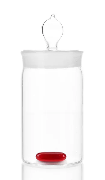 Transparent jar with pill — Stock Photo, Image