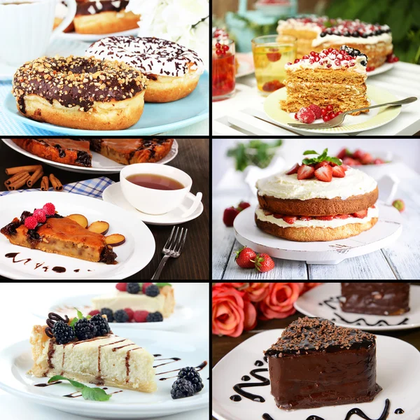 Delicious desserts collage — Stock Photo, Image