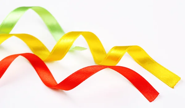 Colorful ribbons isolated on white — Stock Photo, Image