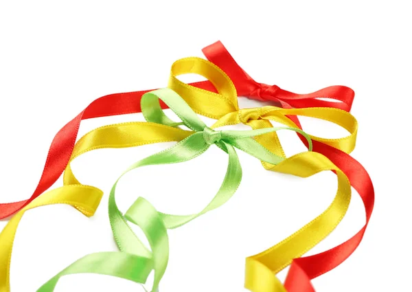 Colorful ribbons isolated on white — Stock Photo, Image