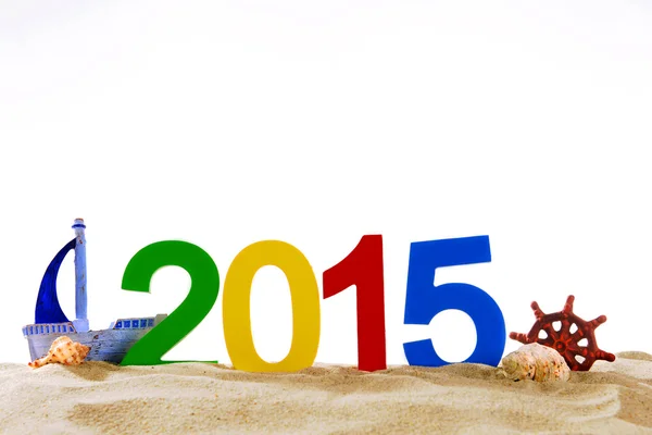 2015 sign on beach sand — Stock Photo, Image