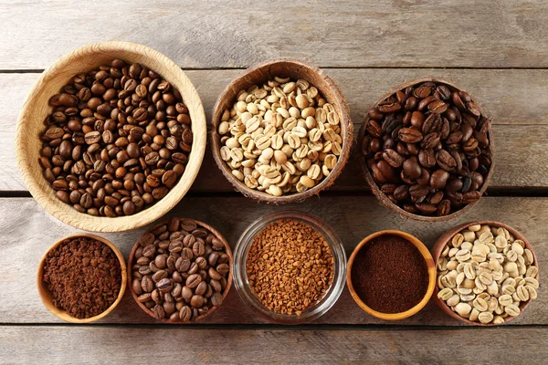 Various of coffee in small dishes — Stock Photo, Image