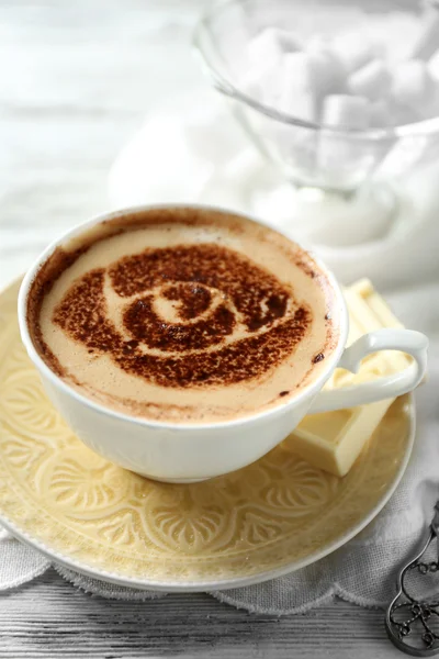 Kopje koffie latte art — Stockfoto