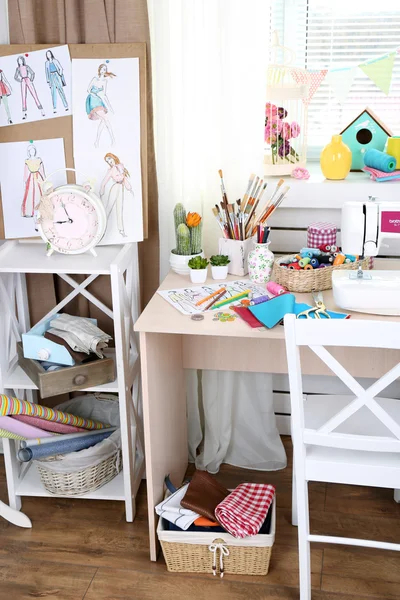 Beautiful comfortable seamstress workplace — Stock Photo, Image