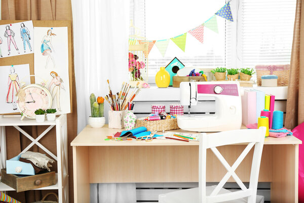 Beautiful comfortable seamstress workplace