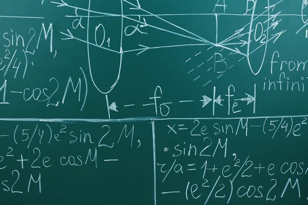 Mathematische Formeln auf Tafelhintergrund — Stockfoto