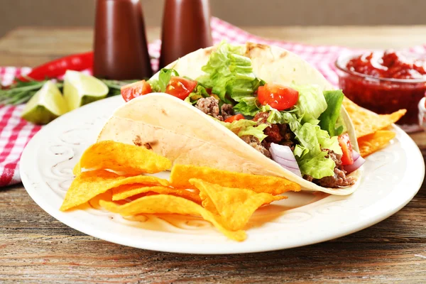 Mexikansk mat taco — Stockfoto