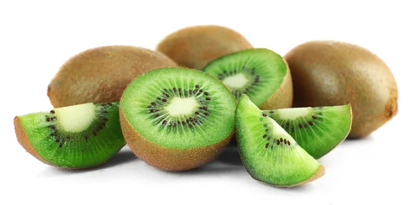 Fruta kiwi suculenta isolada em branco — Fotografia de Stock