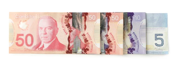 Dólares canadienses, aislados en blanco — Foto de Stock