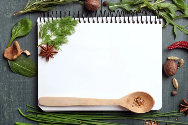 Livro de receitas aberto — Fotografia de Stock