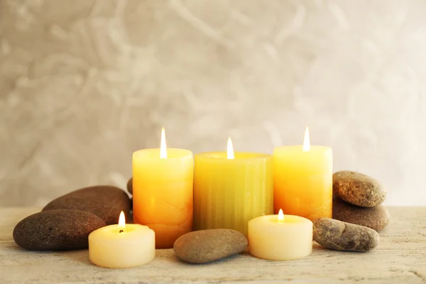 Natura morta con candele spa — Foto Stock