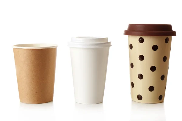 Paper cups isolated on white — Stock Photo, Image