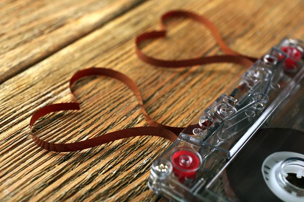 Audio cassette met magnetische tape — Stockfoto