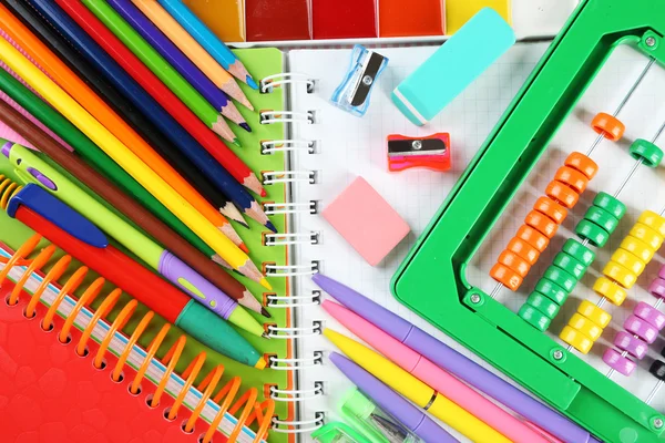 School stationery close-up background — Stock Photo, Image