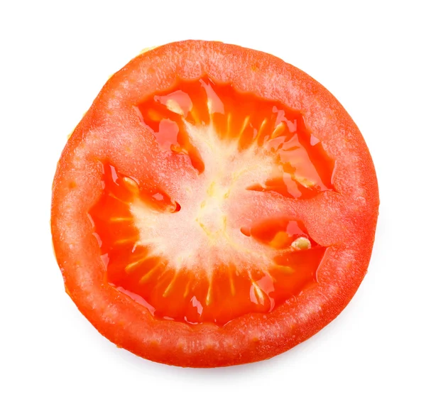 Pomodoro affettato isolato su bianco — Foto Stock