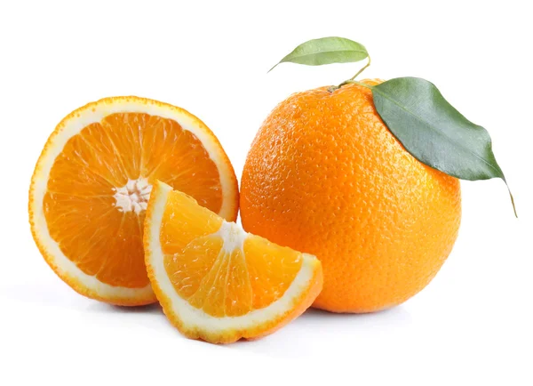 Ripe orange isolated on white — Stock Photo, Image