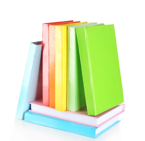 Livros coloridos isolados sobre branco — Fotografia de Stock