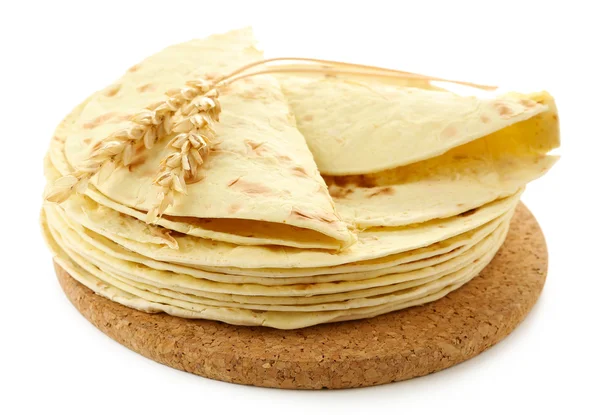 Tortillas de harina aisladas en blanco —  Fotos de Stock