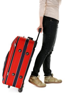 kadın holding bavul