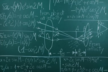 Kara tahta arka plan üzerinde matematik formülleri