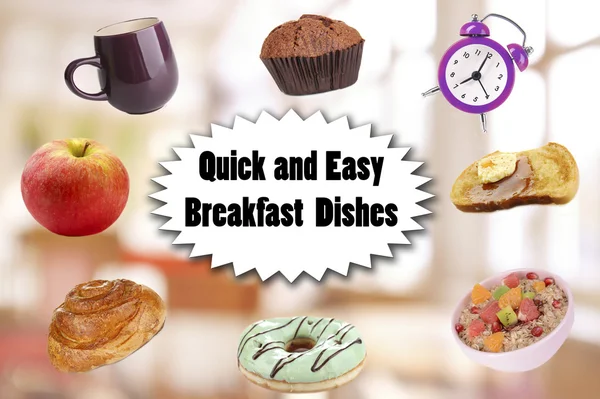 Quick and easy breakfast dishes — Stock Photo, Image