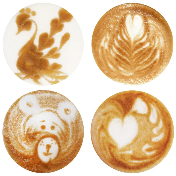 Caffè latte art collage — Foto Stock