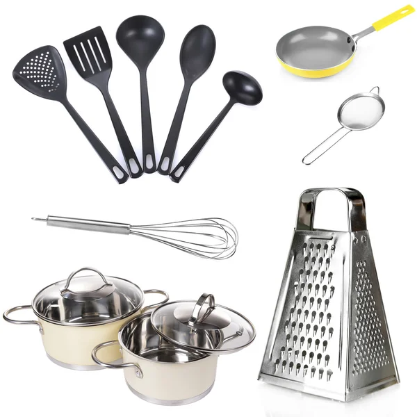 Utensilios de cocina aislados en blanco — Foto de Stock