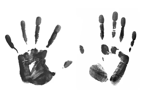 Black prints of human palms — Stock Photo, Image