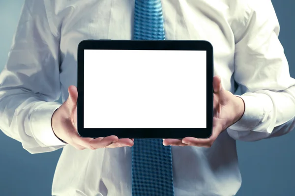 Man holding tablet — Stock Photo, Image