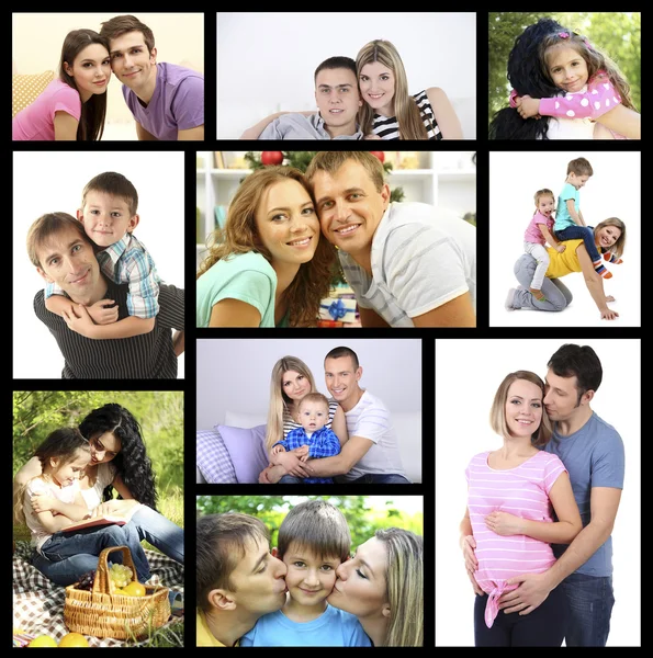 Felice Famiglia Foto Collage — Foto Stock