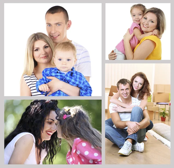 Felice Famiglia Foto Collage — Foto Stock