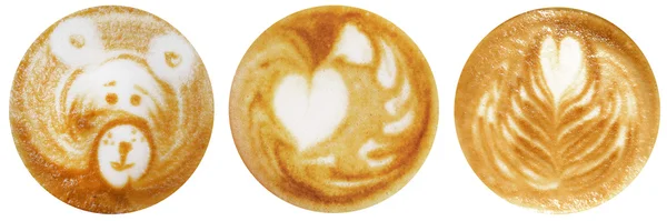 Kaffe latte art collage — Stockfoto