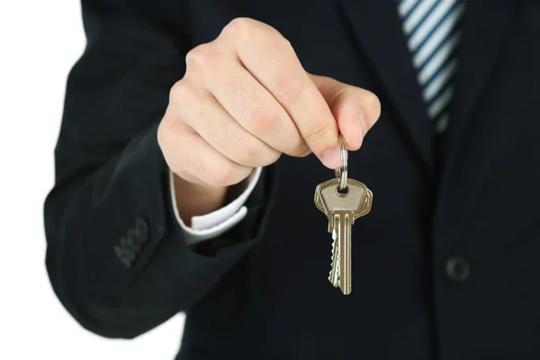 Hands with keys, closeup — Stock Photo, Image