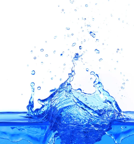 Niebieski woda rozpryskująca się na jasnym tle — Zdjęcie stockowe