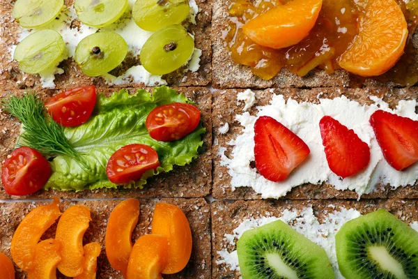 Leckere vegetarische Sandwiches aus nächster Nähe — Stockfoto