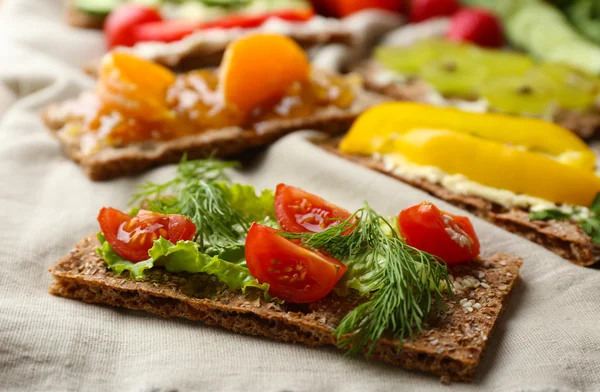 Still life with vegetarian sandwiches — Stock Photo, Image