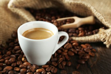 Kahve Tablo fasulye ile yakın çekim